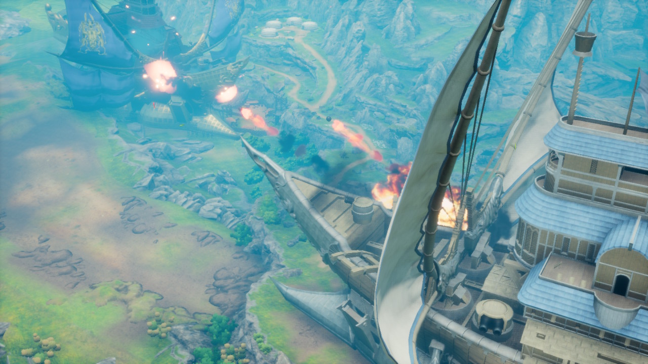 地上戦艦と帝国戦艦の衝突